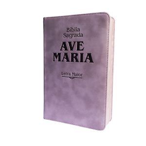 BÍBLIA AVE MARIA ZÍPER LETRA MAIOR - ROSA
