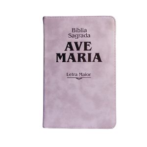 BÍBLIA AVE MARIA ZÍPER LETRA MAIOR - ROSA