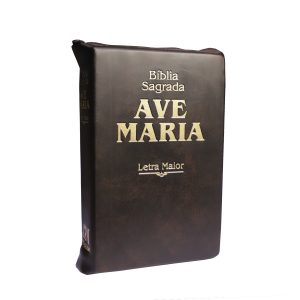 BÍBLIA AVE MARIA ZÍPER LETRA MAIOR - MARROM